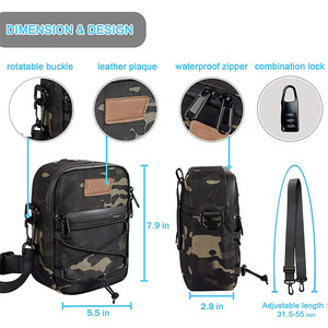 Sac à bandoulière multifonctionnel camouflage anti-odeur avec serrure à combinaison - Product Image 2