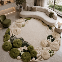 Tapis de luxe AUTOVI à motifs, en laine de Nouvelle-Zélande, antidérapant, pour la maison, le salon, la décoration d'hôtel, tapis ronds à poils longs