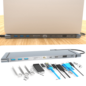 ラップトップベース<span class=keywords><strong>USB</strong></span>-<span class=keywords><strong>C</strong></span> 11-in-1充電ドッキングステーションマルチポートタイプ-<span class=keywords><strong>C</strong></span>ハブアダプターラップトップ<span class=keywords><strong>USB</strong></span> <span class=keywords><strong>C</strong></span> 11-ポートデータ在庫あり - Product Image 2