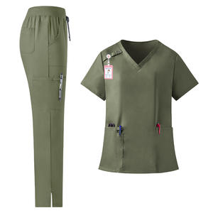 Divisa Medica con Scollo a V, Tuta da Jogging, Completo per Infermieri di Ospedali Veterinari, Tuta per Lavaggio Mani, Uniforme da Lavoro per Spa - Product Image 1