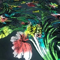 Bazaleas — tissu en soie de haute qualité pour vêtements, tissu imprimé à la main, brocart, Jacquard, velours, Transparent