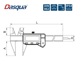 Dasqua 0-150Mm Digitale Punt Remklauw Met Dieptebalk Smalle Puntige Kaakfit - Product Image 2