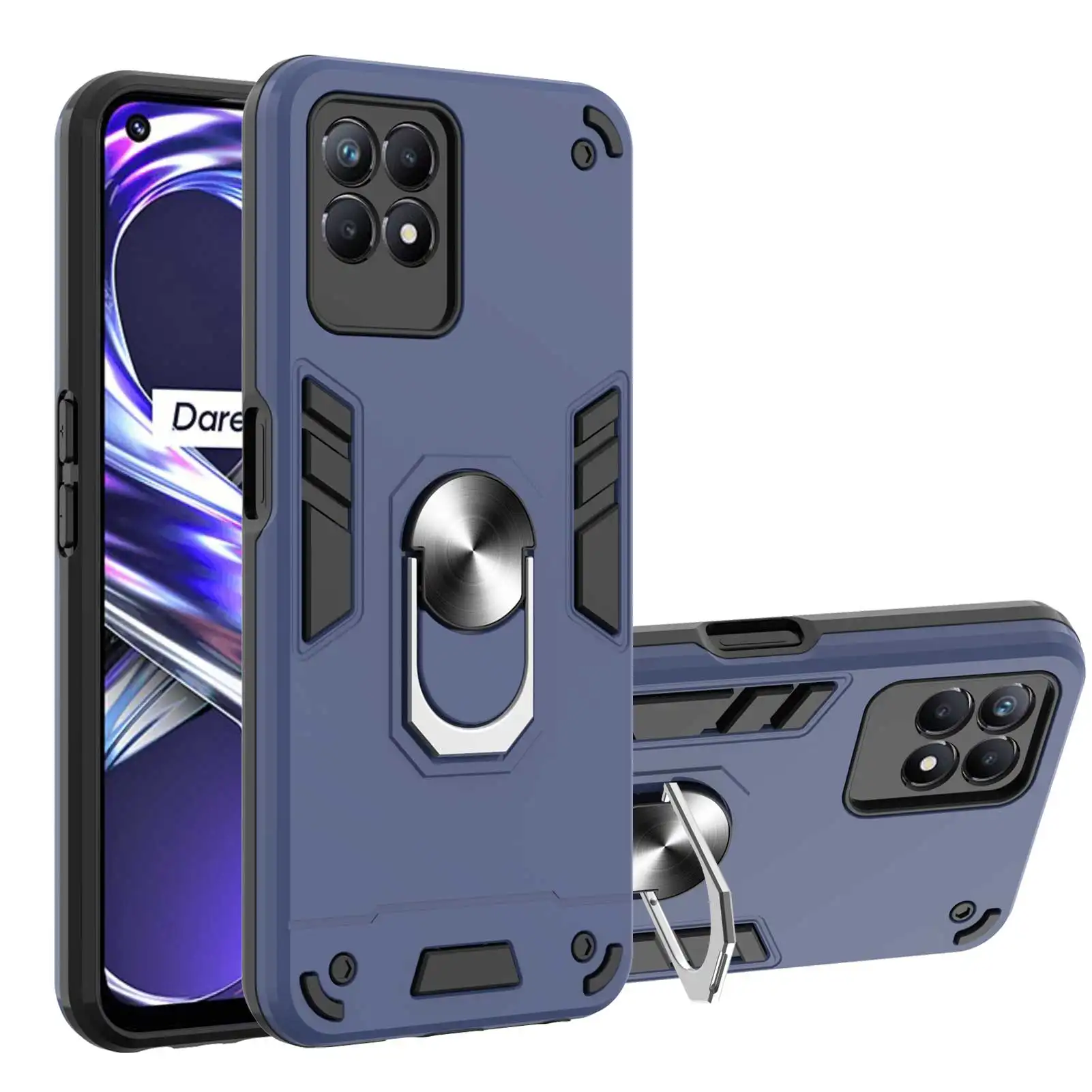 Newest fashion phone case For oppo realme 8i 360 degree swivel bracket shock protection