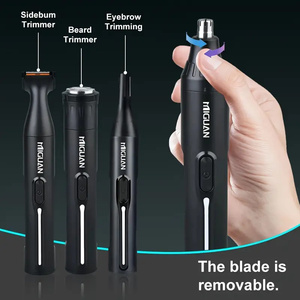Kit de <span class=keywords><strong>tondeuse</strong></span> à cheveux professionnelle 4-en-1 rechargeable par USB, <span class=keywords><strong>tondeuse</strong></span> à poils du nez et des oreilles, rasoir à barbe et à sourcils, outil de toilettage pour hommes, usage domestique - Product Image 6