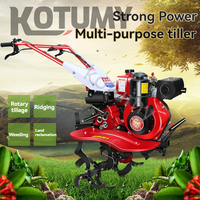 Micro-cultivateur agricole Scarificateur à essence Motoculteur rotatif multifonction Travail du sol Ridging Weeding Ditching Cultivator