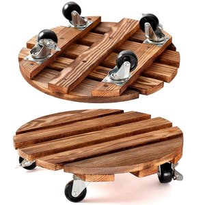 <span class=keywords><strong>Plante</strong></span> Caddy Bois Duty Verrouillable Roulette Roue Intérieur Extérieur Patio Pot De Fleur Succulent Pot Dolly Roller Rolling Plant Stand - Product Image 1