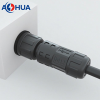 Connecteur femelle AHUA M12 2 3 4PIN à montage sur panneau arrière avec étanchéité IP68