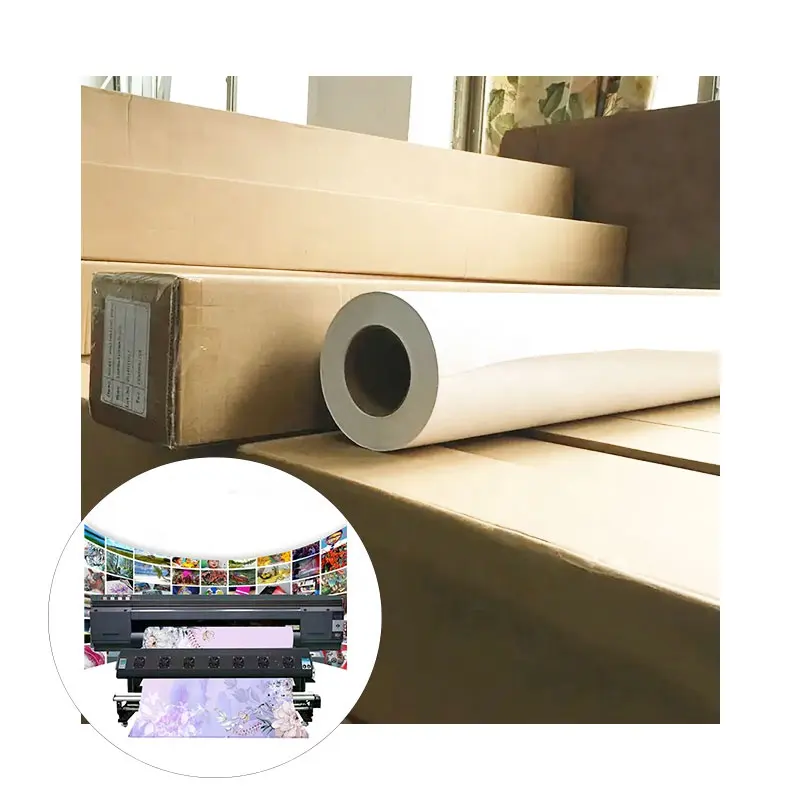Rollo de papel de muestra gratis, 100gsm, 61cm, transferencia térmica por sublimación, impresión digital de secado rápido