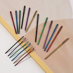 Aiguilles <span class=keywords><strong>à</strong></span> tricoter en aluminium colorées, multi-tailles, <span class=keywords><strong>à</strong></span> gros œil, pour la réparation de pulls, le point de croix et l'artisanat - Product Image 2