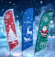 Drapeau à visibilité élevée pour Noël et les entreprises, prix de gros et échantillon disponible