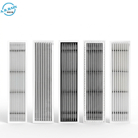 Grille de ventilation linéaire carrée en aluminium, diffuseur d'air de plafond HVAC pour bureau et décoration intérieure