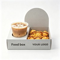Boîtes en papier kraft écologiques personnalisées pour biscuits, boîte recyclable avec fenêtre, emballage pour poulet frit, boîte pour aliments, café à emporter
