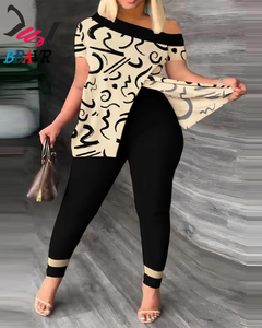 Fashion Luxury Digital Print <b>Plus</b> <b>Size</b> Women's t Shirt Pants Sets Top Pants Sets for Women Summer - Product Image 6