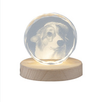 Cadre photo en cristal 3D avec gravure laser personnalisée HBL, images en cristal 3D, cube photo en cristal 3D avec base lumineuse LED