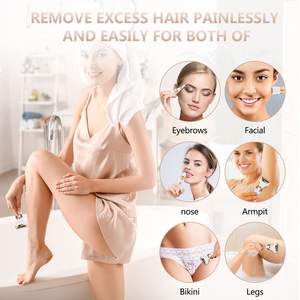 Rasoir rechargeable 4 en 1 pour <span class=keywords><strong>femme</strong></span>, rasoir facial, nez, <span class=keywords><strong>sourcils</strong></span>, corps, tondeuse à poils, épilateur électrique sans fil pour femmes - Product Image 6