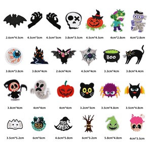 Hot Bán Vui Ma Tay Skull Bat Spider Mèo Phù Thủy Hat Lâu Đài Cuốn Sách Ma Thuật Thiết Kế Sắt Trên Thêu Halloween Các Bản Vá Lỗi - Product Image 4