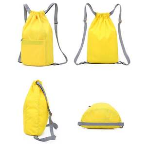 Sac à dos de sport en polyester écologique avec cordon de serrage, logo personnalisé, sacs de sport à cordon de serrage pour la promotion - Product Image 5