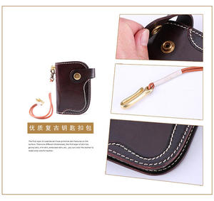 Porte-clés rétro en cuir véritable tanné végétal fait main Andong Bag, à suspendre à la ceinture, adapté aux hommes et aux femmes - Product Image 4