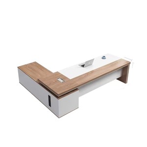 Escritorio de Oficina Moderno Minimalista, Color Madera, Combinación Libre, Juego de Escritorio Ejecutivo para Gerente/CEO - Product Image 4