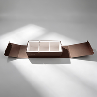 Boîte cadeau rigide à double porte avec fermeture magnétique, en papier, avec laminage brillant, conçue sur mesure, de luxe