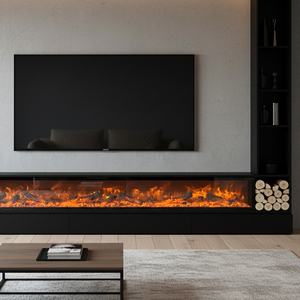 2025 Cheminée <span class=keywords><strong>électrique</strong></span> murale avec télécommande à flamme LED Installation intégrée pour usage domestique ou hôtelier - Product Image 4