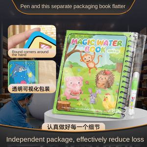 <span class=keywords><strong>Mini</strong></span> ensemble de peinture aquarelle éducative pour enfants avec 80 feuilles de papier-Impression offset de jouet de remplissage réutilisable magique - Product Image 4