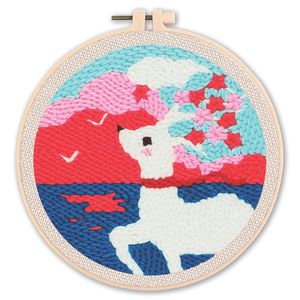 Kit de broderie au poinçon pour débutants avec cerceau, artisanat de couture fait main pour les passionnés de jouets licorne, cadeau pour les fans de broderie de dessins animés - Product Image 2