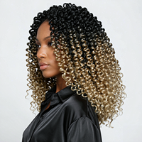 Vente en gros de mèches synthétiques en fibre haute température de 8 pouces, style Marlybob Water Wave, pour tresses africaines et torsades au crochet