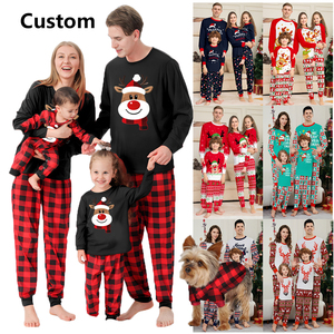 Pyjamas De Noël Famille 2025 Pyjamas De Noël Famille Avec Animaux De Compagnie Mode Imprimer Famille Pyjamas De Noël Ensembles Assortis - Product Image 1