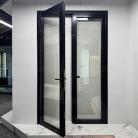 Porte extérieure en aluminium de style moderne, double vitrage, à battants, pour maison