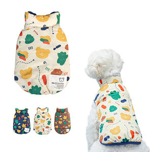 C4P venta al por mayor lindo impreso cachorro perro abrigo chaqueta moda invierno mascota tela hecha de poliéster mantiene a las mascotas calientes - Product Image 1