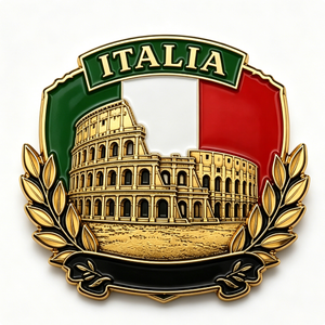 Italia Colosseum Metal <b>Pin</b> Gold Plated Irregular Shape Hard Enamel Zinc Alloy Souvenir Patriotic <b>Badge</b> - Product Image 4