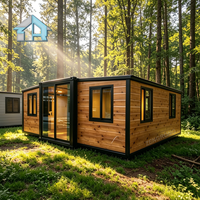 Maison conteneur préfabriquée portable de 20 pieds, respirante et épaissie, extensible et pliable, style villa moderne, avec salon modulaire