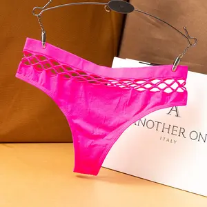 Fashion Women Sexy Lace Panties Low-waist Briefs Plus Size Thongs Pink