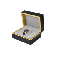 Boîte de montre noire de haute qualité boîte d'emballage de montre en cuir PU luxe personnalisée étui de montre élégant pour hommes avec oreiller