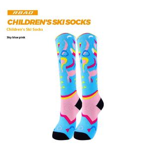 Chaussettes en laine mérinos pour enfants de printemps épaissi chaud Long Tube Crew High <span class=keywords><strong>Roller</strong></span> Skating Snow Ski Logo Body Boys Girls - Product Image 6