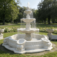 Fontaine en marbre de 3 mètres sculptée avec des statues des déesses des quatre saisons pour la décoration des parcs