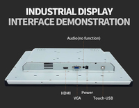 Monitor Layar Sentuh Industri Terintegrasi 10-Titik USB Kapasitif IP65 TFT FHD 16:9 Ukuran 18.5/21.5/23.8/27 Inci Baru Langsung dari Pabrik
