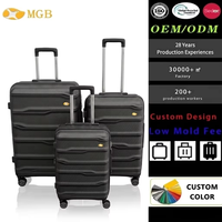 Ensemble de bagages 3 pièces en PP, gamme mi-haut de gamme, écologique, léger, extensible, 28 pouces, avec serrure TSA et roulettes silencieuses, vente en gros