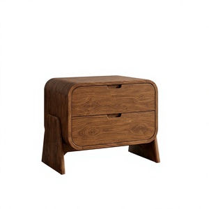 Mueble de Salón de Madera de Mango Maciza con 2 Cajones, Frente Redondeado y Patas Anguladas |   Muebles de Sala de Estar Modernos de Mediados de Siglo - Product Image 2