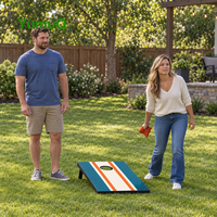 Ensemble de planches de cornhole YumuQ personnalisées en contreplaqué multicouche avec cadre en pin et sacs de haricots, jeu de cornhole pour jardin et cour arrière