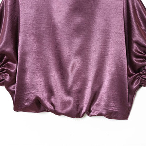 PB&ZA Donna 2025 Nuova Moda Camicette in Seta Satinata Stile Palloncino Vintage con Maniche a Sbuffo e Elastico Posteriore, Top Chic Femminile - Product Image 4