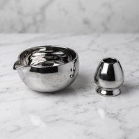 Ensemble de fouet et de support pour matcha en céramique avec glaçure métallique brillante de haute qualité, emballage avec logo OEM
