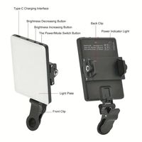 Lampe de poche LED rechargeable à température de couleur réglable 3000-7000K en alliage d'aluminium 5W, portable avec clip pour téléphone