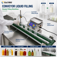 Machine de remplissage de liquides semi-automatique BANMO à commande numérique, à une seule buse, pour la production de boissons, de sauces et de produits alimentaires.