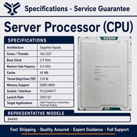 Processeur serveur Intel Xeon Platinum 8444H 2,90 GHz 16 cœurs 45 Mo de cache L3 270 W FCLGA4677 DDR5-4800 PCIe 5.0 Sapphire Rapids