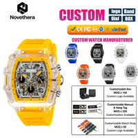Montre-bracelet à quartz pour homme 2305, cadran squelette, bracelet en silicone, chronographe, étanche 50M, date, sport – Meilleures ventes