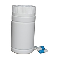 Bouteille en plastique HDPE blanche de 100ml pour pilule, capsule, vitamine, poudre, médecine orale solide avec bouchon à vis CRC