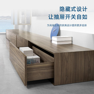 DTC Dongtai Riel deslizante oculto inferior FF80300HX de tres secciones con extensión total y rebote, tipo pulsador, para cajón, para tablero de 18mm, embalaje en caja postal Y - Product Image 4