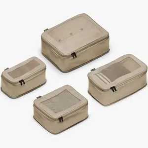 Custom Gold High Quality Small Compression Packing Cubes Waterproof For Women Suitcase Travel Storage Bag Set Wholesales